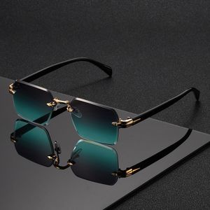 Olykas Men's Metal Gradient Sunglasses, High Definition Lens, Fashion Cut Edge Design, Outdoor Streetwear Sunglasses, Light Luxury Stylish Eyewea