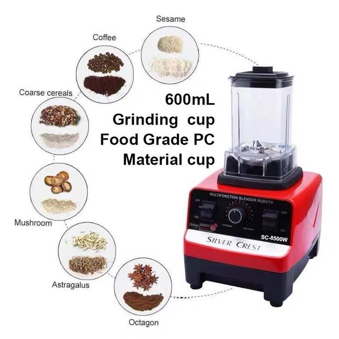 SILVER CREST 2L Industrial 8500W Food Crusher Blender With 2 Jar - Black/Red