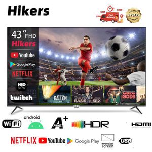 Hikers smart  tv 43'' - Frameless Android Smart FHD LED TV - HDMI - Black