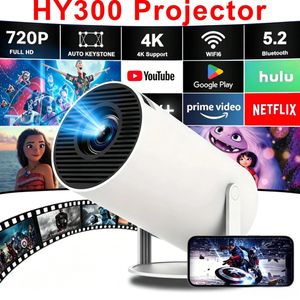 Hy300 mini Projector for Home Cinema – WiFi Smart Projector for Phone, Outdoor Movie, Bedroom Use,projector screen,smart projector,projector and scree