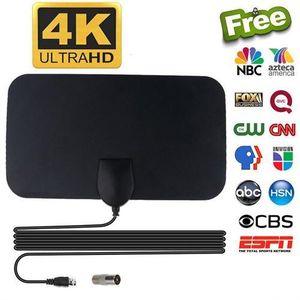 Digital TV Antenna Booster Hign Gain Aerial For Smart TV - Black
