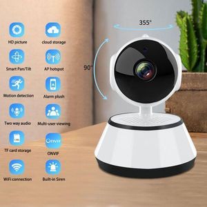 Secure local and cloud storage, two-way talk CCTV Wifi IP Camera V380 HD1080p App Control - White
